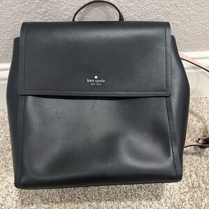 Kate Spade Black Leather Backpack
